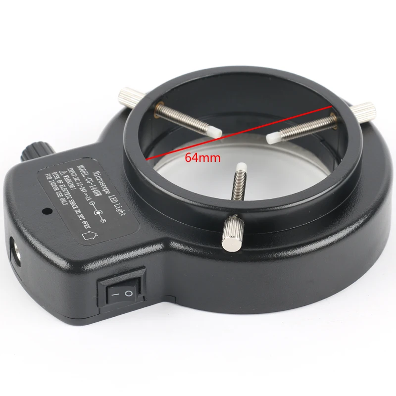 Adjustable 6500K 144 LED Ring Light Illuminator Lamp For Industry Stereo Microscope Lens Camera Magnifier 110V-240V Adapter microscope lamp