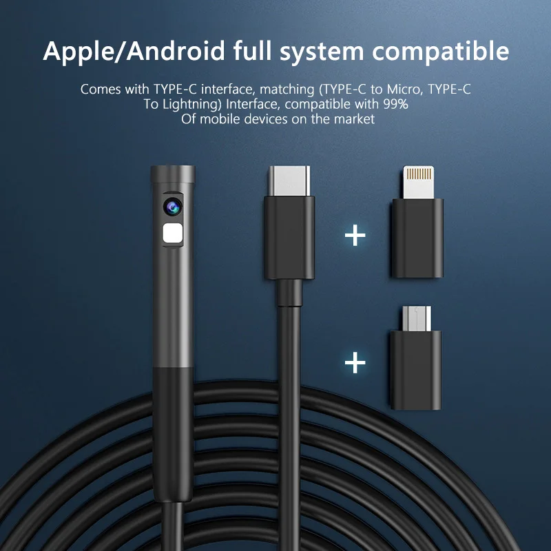 HD 1080P Single/Dual Lens Endoscope Inspection Camera for Android & iOS Mini Waterproof Inspection Camera for Pipe Inspection 3