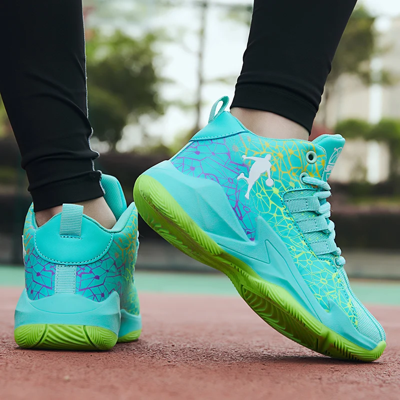 Kids' Non-Slip Breathable Basketball Sneakers - Lace-Up Athletic Training Shoes