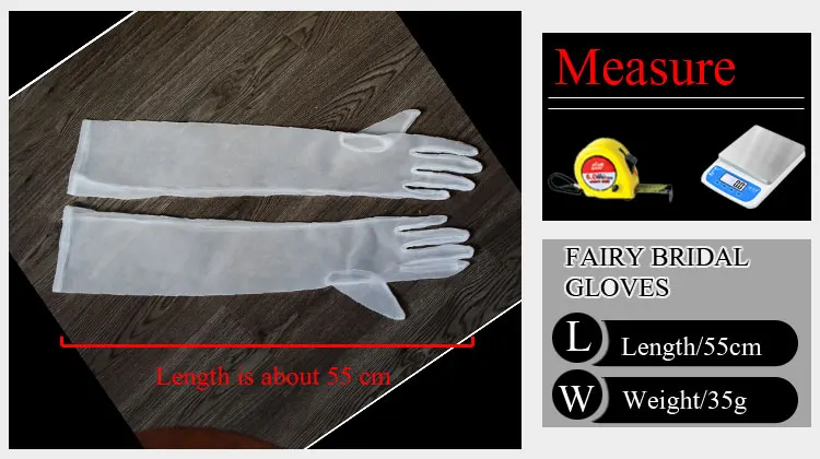 WG099 Elegante Hochzeits-Brauthandschuhe, weicher Tüll, weiß, lange Brautjungfern-Handschuhe für Frauen, Festzug, Abschlussball, Partys – Detail 4
