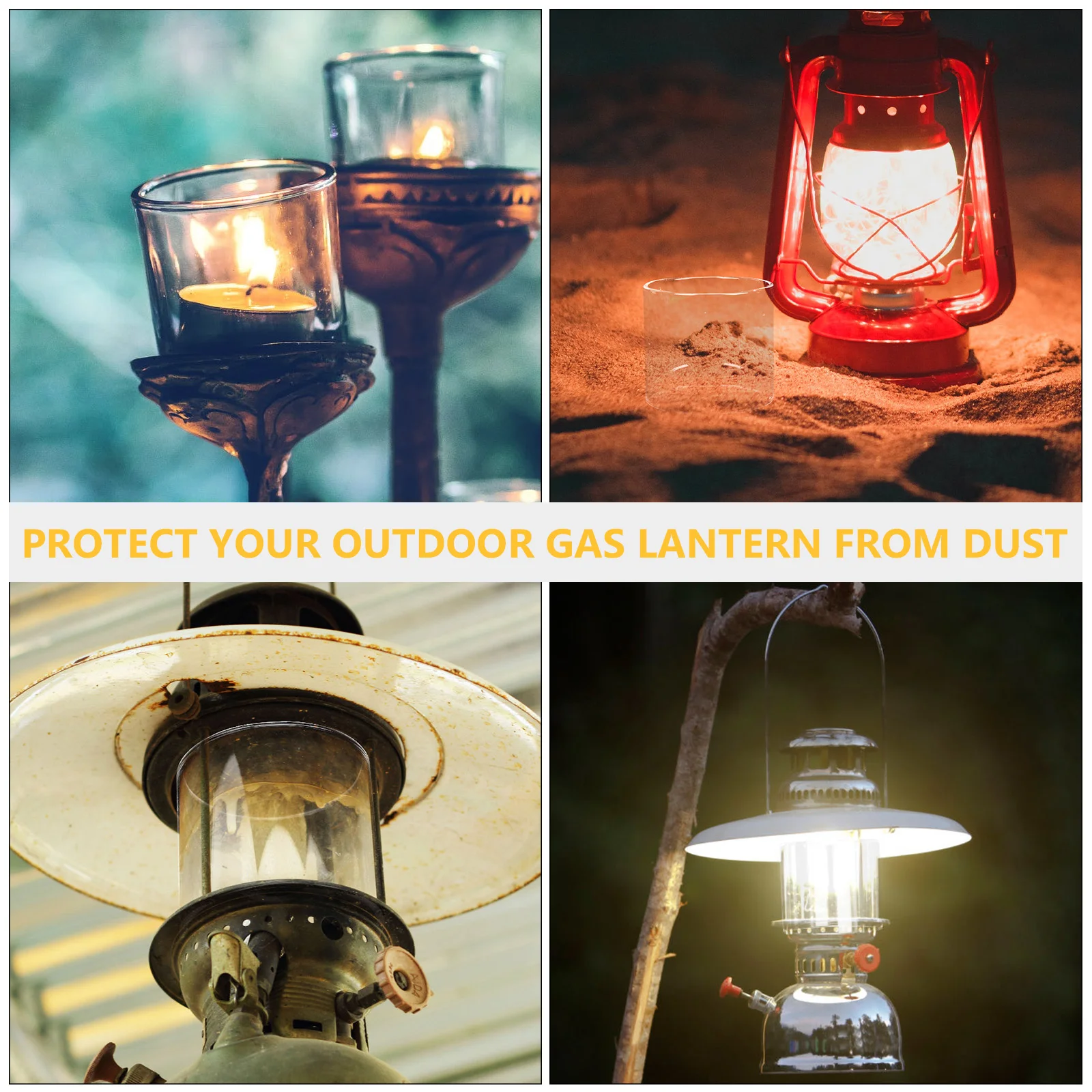 Gas Lamp Glass Shade Lantern Propane Cover Floor Outdoor Protector Sleeve  Mini Taper Candles Heat-resistant Simple Accessory - AliExpress