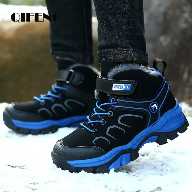 Zapatos informales antideslizantes para niños, botas de nieve de piel  cálida, zapatillas de invierno para niños