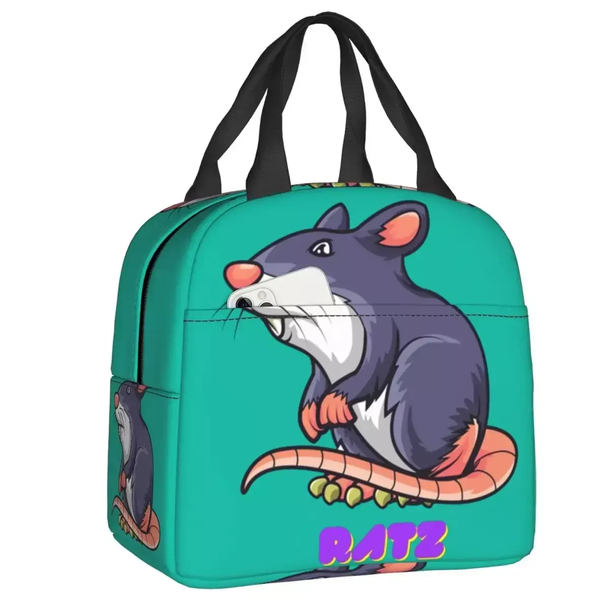 

2024 Ratz Ratz Pink Meme Insulated Lunch Bags Cartoon Anime Animation Portable Thermal Cooler Bento Box Outdoor Camping Travel