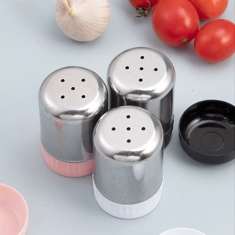 1/5 Holes Stainless Steel Spice Jar Detachable Rust-proof Seasoning Bottle with Dustproof Lid Pepper Dispenser Sugar