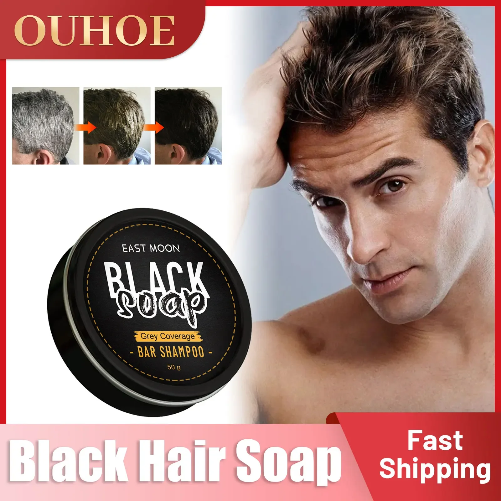 Repair White Hair Soap Darkening Damaged Hair Treatment Grey Coveraging Strengthening Deep Cleaning Nourishing Gray Hair Soap