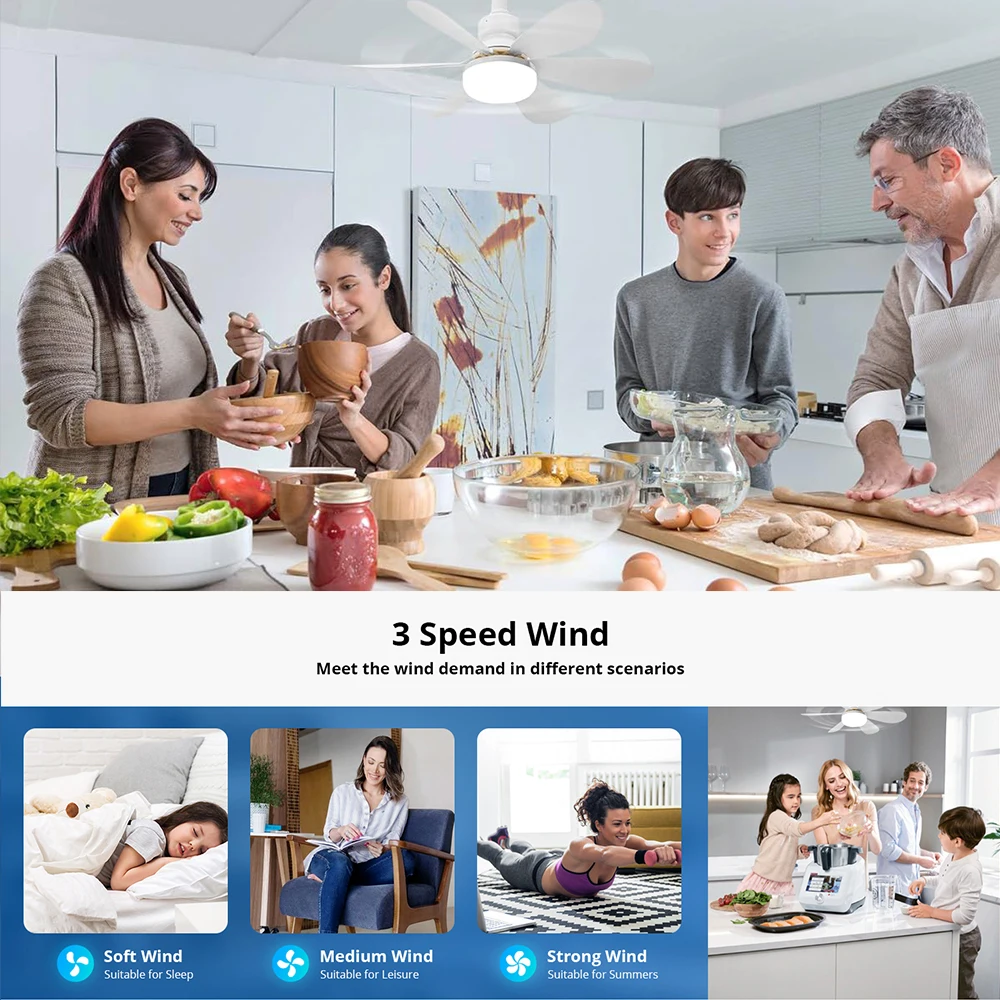 IRALAN Modern ceiling led light fan 52CM 42CM silent with remote control ceiling fan lamp for room office study kitchen 4