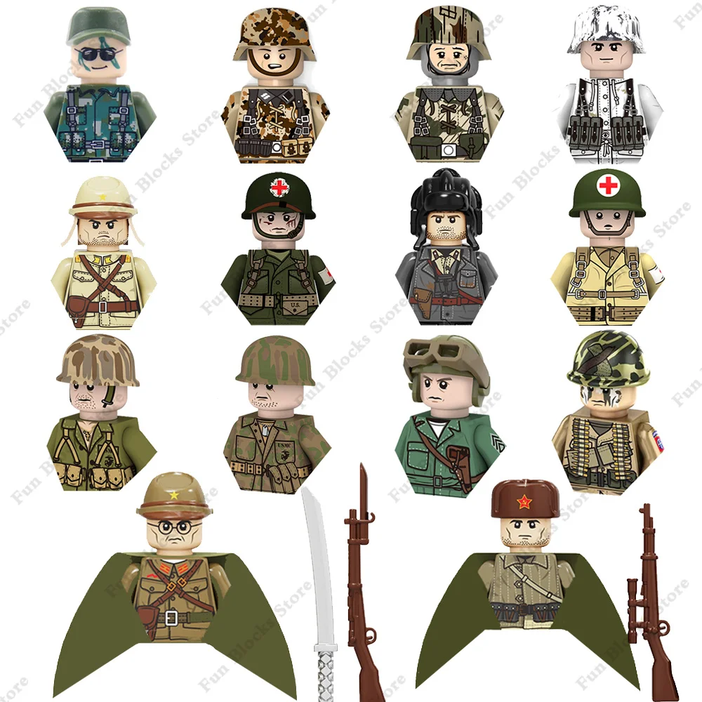 

Военные солдаты, Вторая мировая война, спецназ, винтовка, танк, солдаты, строительные блоки, строительные блоки, фигурки, кирпичи, мини-игрушки для детей, подарки