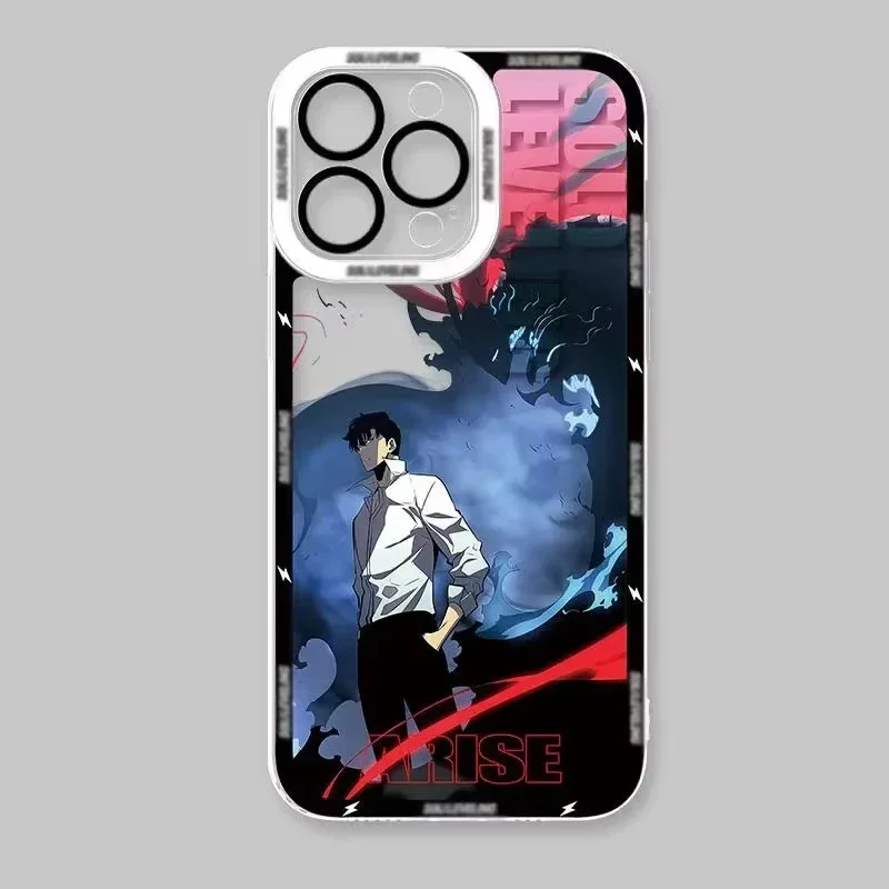 Crystal Clear Protective Phone Case with Solo Leveling Design