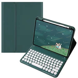 Premium Keyboard Case with Pencil Holder and Magnetic Detachable Teclado for Infinix Xpad 20 (Dark green)