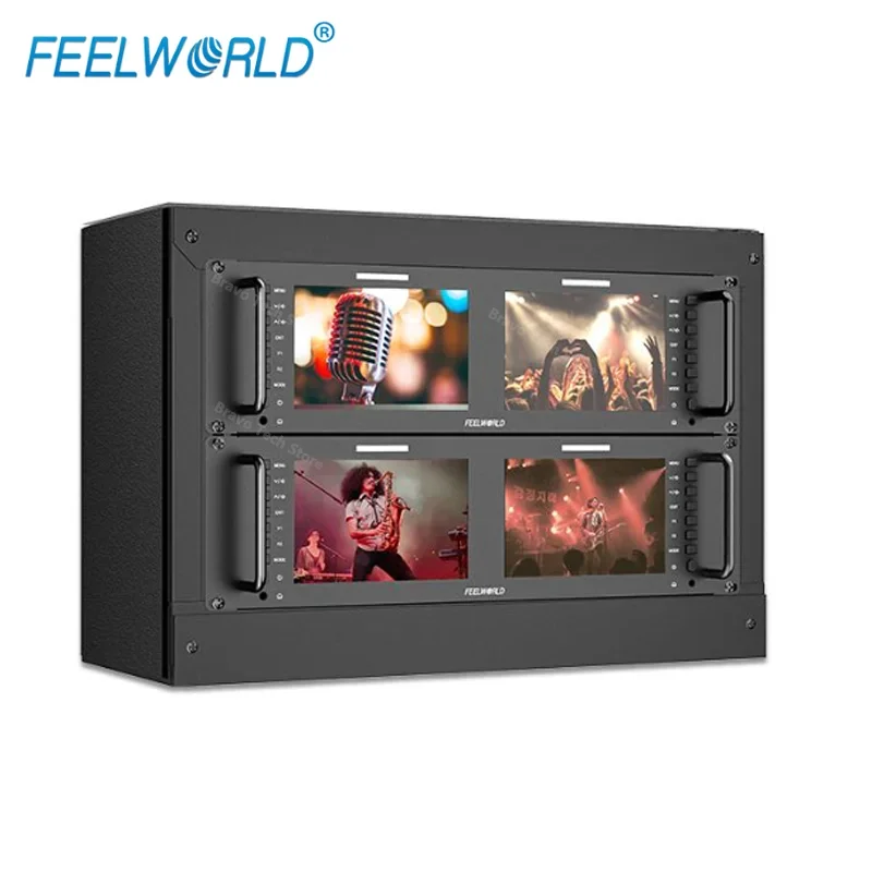 Монитор FEELWORLD D71 PLUS Dual 7 дюймов с креплением на стойку, 1920x1200 Full HD 3RU широковещательный SDI HDMI AV GPIO Waveform LUTIPS (art.: 3920c6ffbcc2e) - 3920c6ffbcc2e