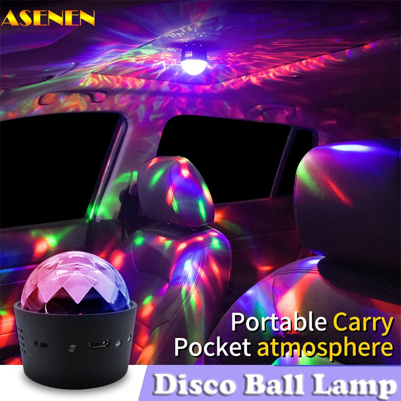 

Usb Rechargeable Mini Magic Ball Disco Led Stage Light Sound Activated Colorful Effect Party Lights for Home Car Atmosphere Lamp