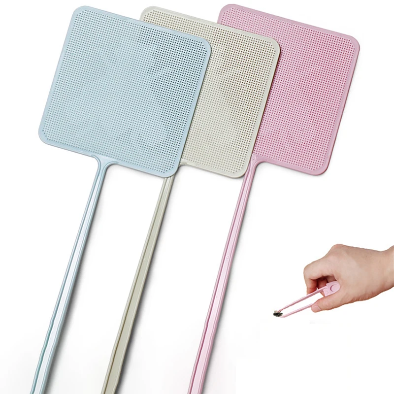 Plastic Fly Swatter Long Handle Fly Swatter Strong Flexible Manual Swatter Plastic Fly Swatter