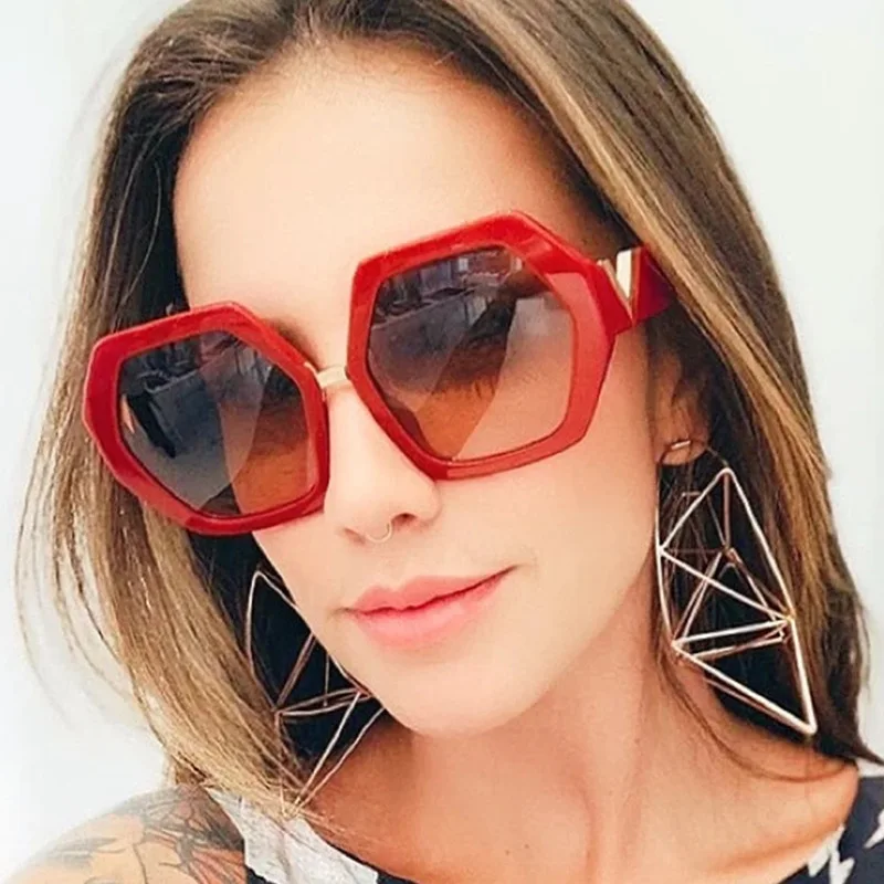 Fashion Big Frame Hexagon Occhiali da sole Donna 2023 Designer Occhiali oversize Occhiali da sole quadrati da uomo Occhiali da sole Gafas femminili_voghion.com