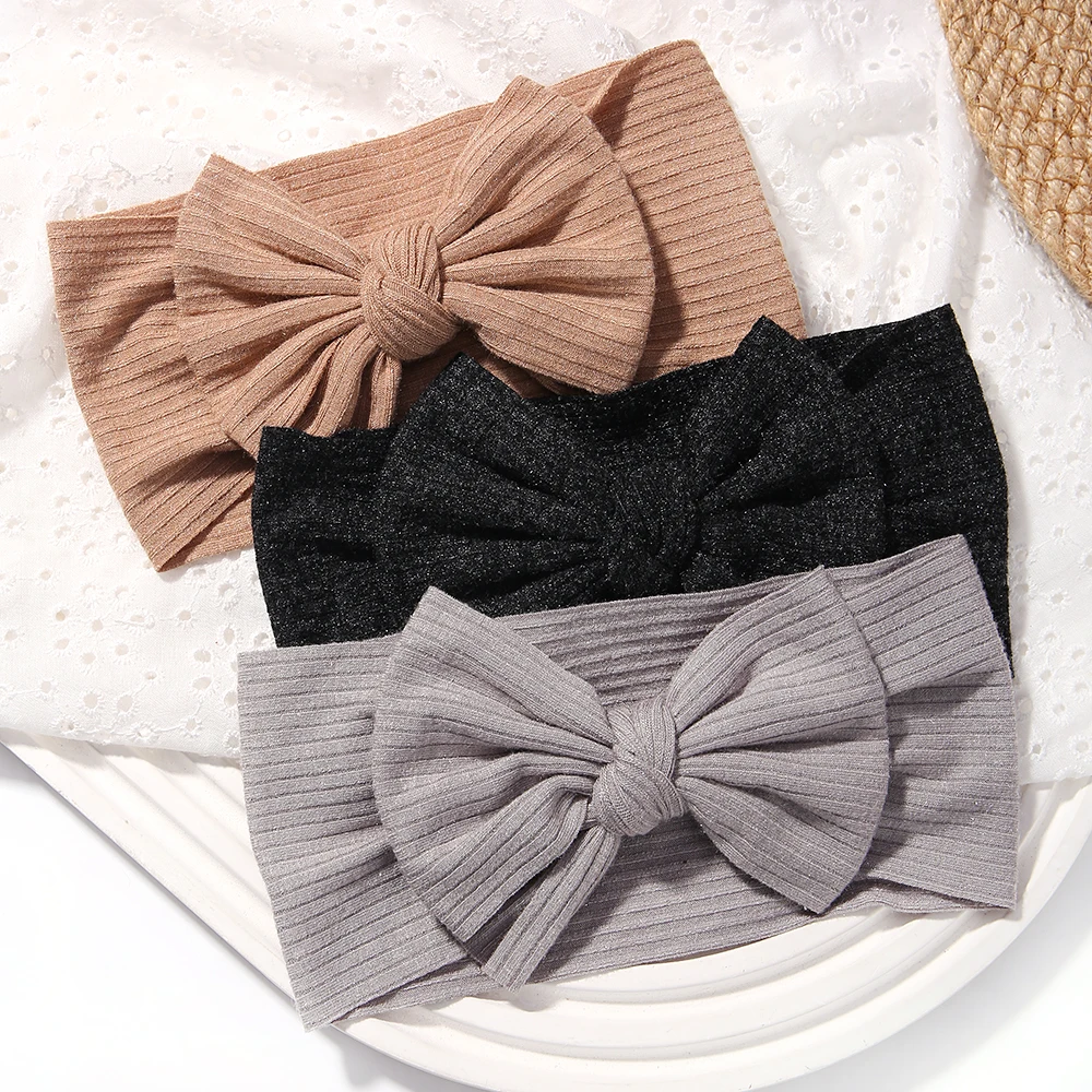 Candy Color Knit Baby Headband Rib Bow Elastic Soft Newborn Headbands for Baby Girl Children Turban Infant Kids Hair Accessories