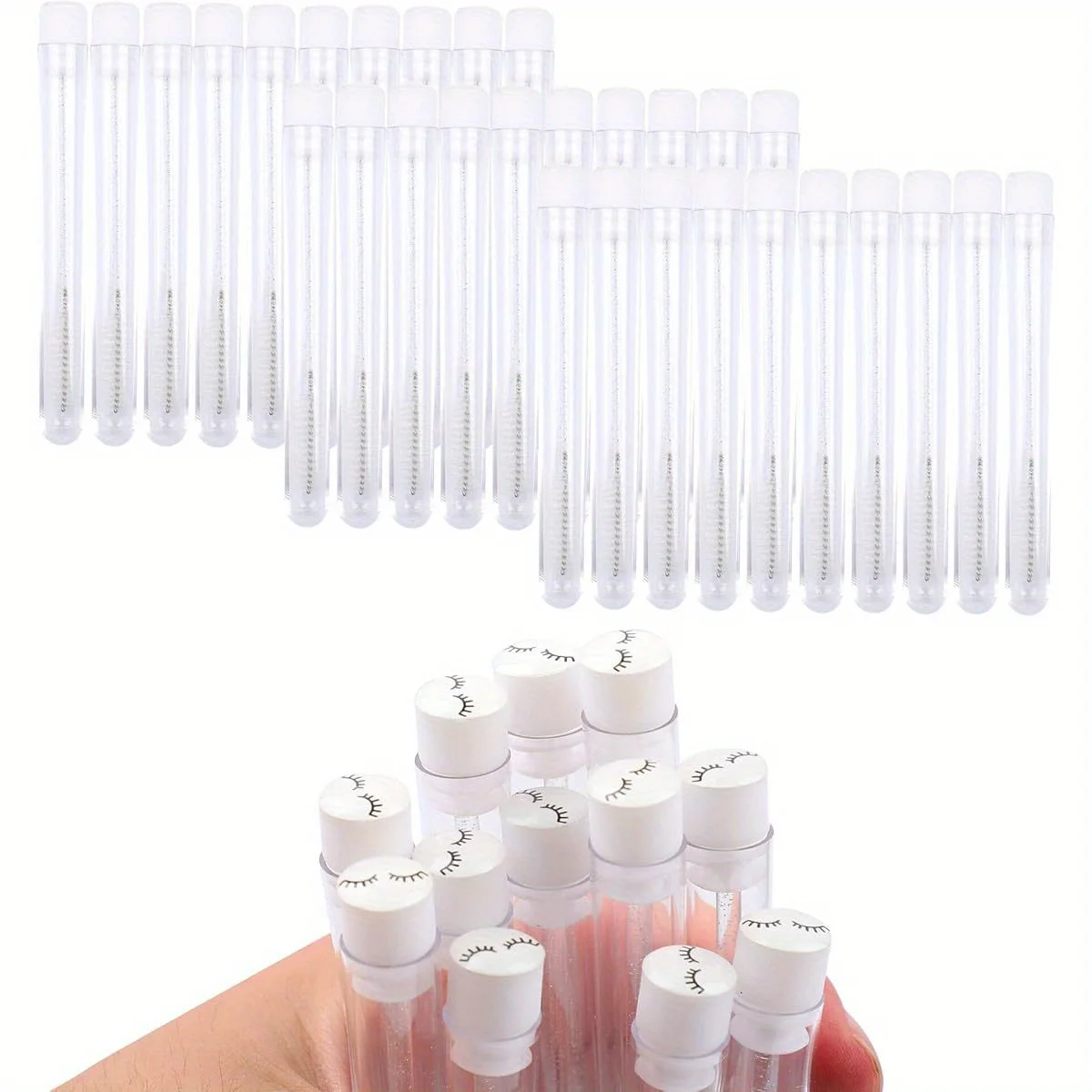 50PCS Professional Eyeliner & Lash Brushes , Individually Packed for Salon/Home/Pro Use, Disposable Precision Tools