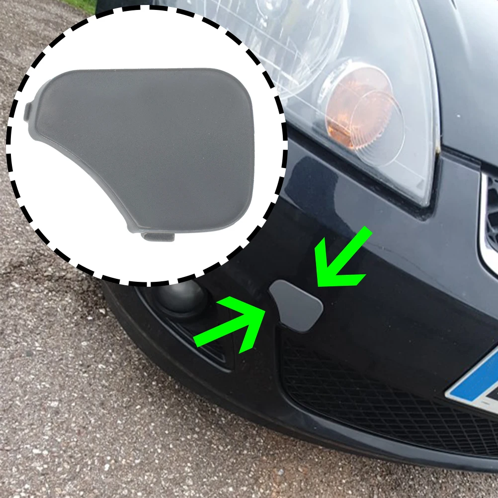 Car bumper cover 1pc Car Front Bumper Tow Hook Cover For Ford Fiesta MK6 2005-2008 Towing Eye Cap Auto Replacement
