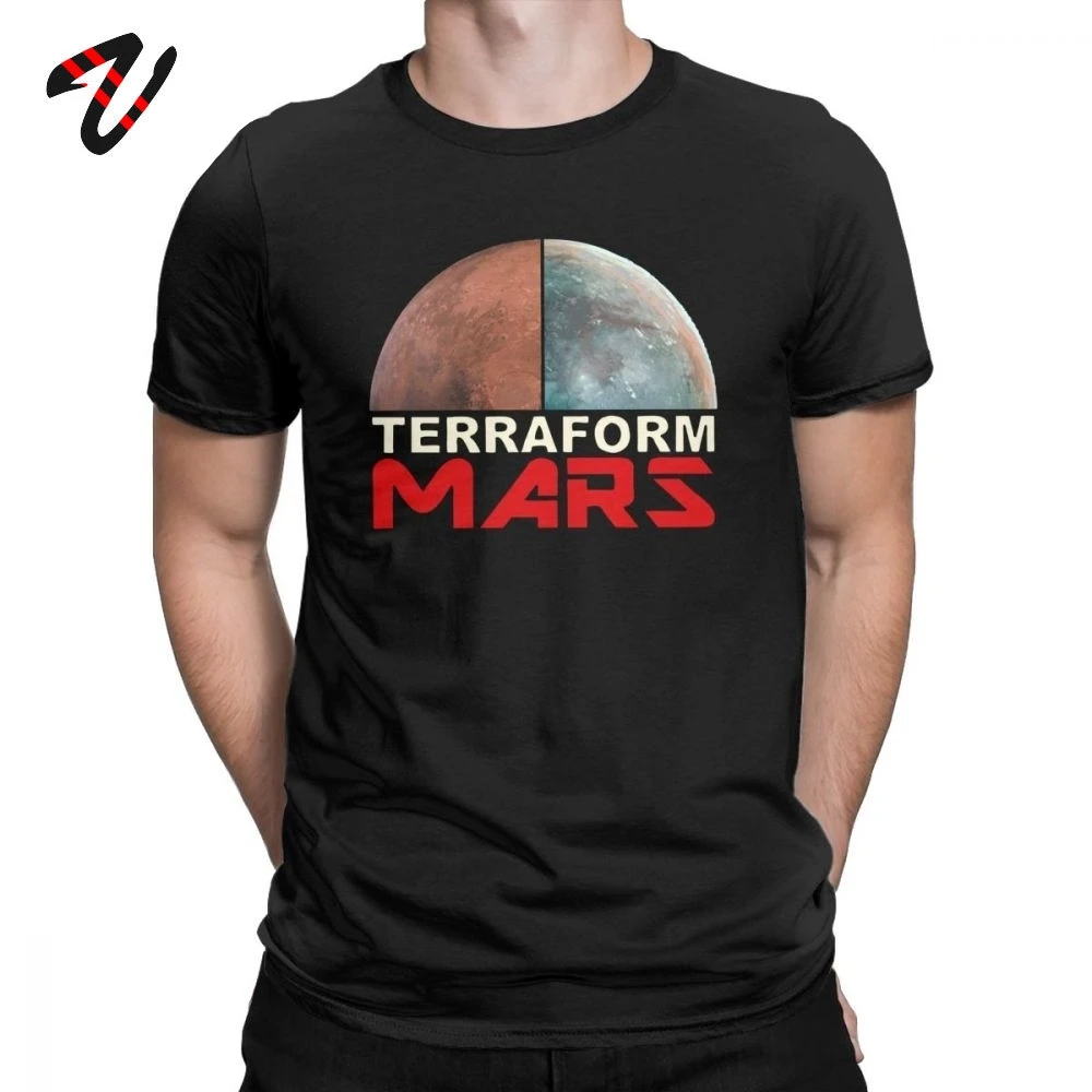 Vestiti Di Cotone Terraform Mars T-Shirt Per Uomo Falcon Heavy Mars Colony Space Travel Tshirt Magliette A Maniche Corte T-Shirt Girocollo