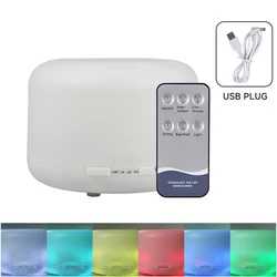 500ml Ultrasonic Wood Grain Essential Oil Aroma Diffuser with Remote Control (A - USB)