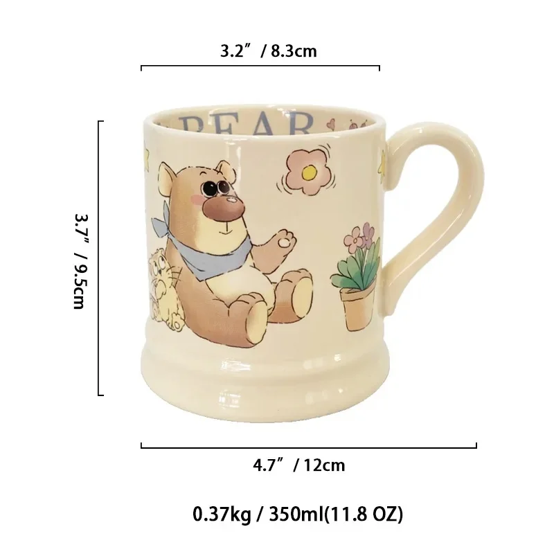 Ceramic Bear Graffiti Milk Cup - Cute Princess Cof...