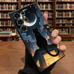 Elegant Black Cat and Moon TPU Slim Fit Shockproof Phone Case - Galaxy S20 FE (Black DQMYZMAPD)