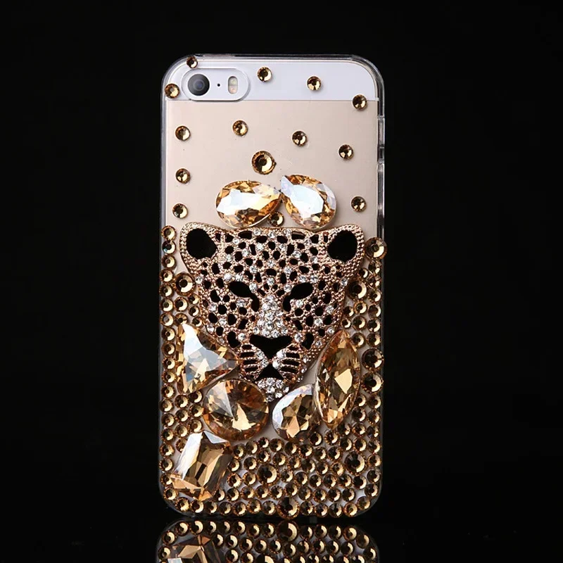 Rhinestone Leopard head Case For Samsung S24 S25 S20 S21 FE S22 PLUS S23 Ultra Note 10 20 Phone Case Diamond Cover coque phone case