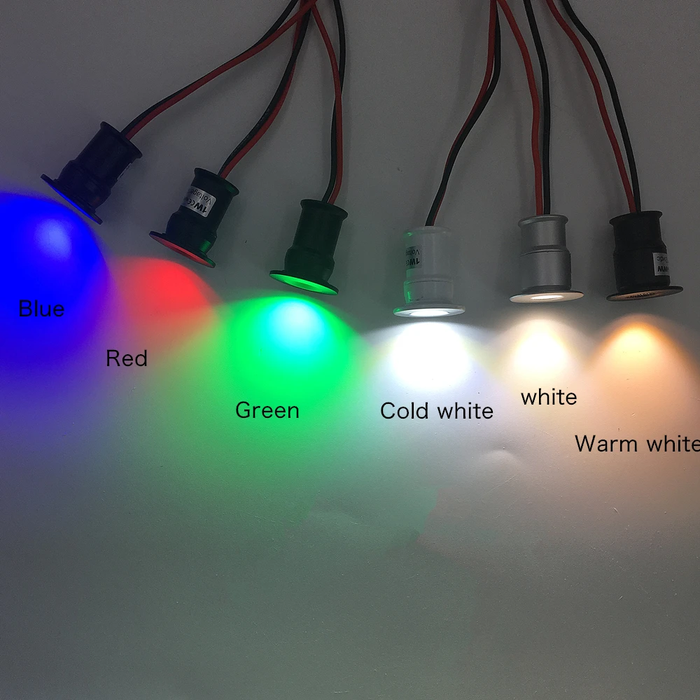 IP65 Mini Spotlight 15mm 1W Recessed Spot Leds Lights 12V Ceiling Downlight Stair Cabinet Spots Lamp with Transformer 110V-220V 5