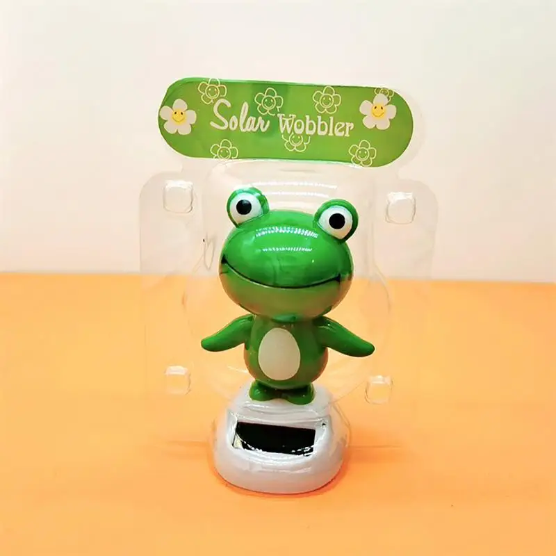 Solar Powered Dancing frog Car Dashboard Decoration Shake head frog auto interior Ornaments car Swinging bobble head frog Deco