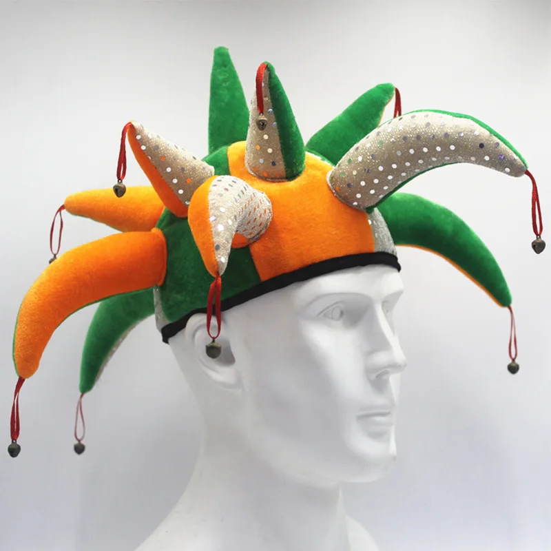 Clown Hat Bell Hat Cosplay Headgear Halloween Costumes For Man Adults Carnival Party Role Play Party