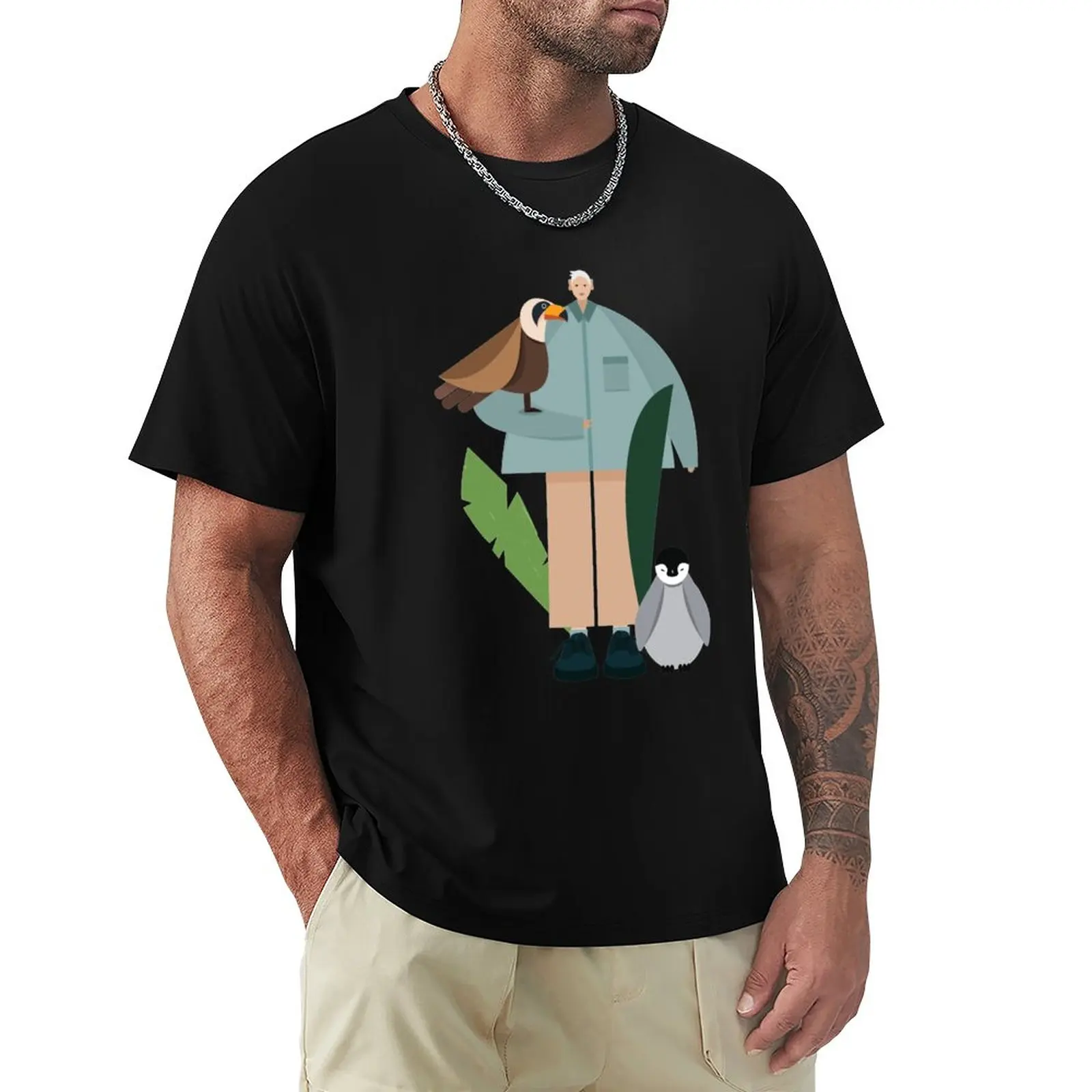

David Attenborough-bird T-Shirt funny t shirts tops sweat shirts, men