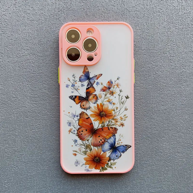 Elegant Purple Butterflies Shockproof Phone Case Cover