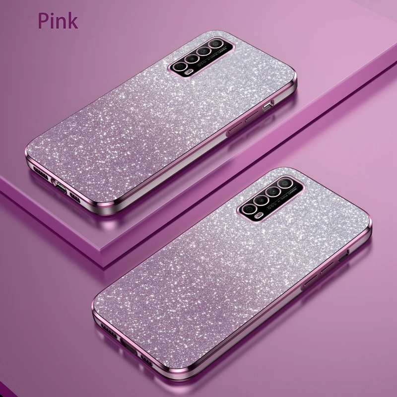Glamorous Glitter Silicone Case with Camera Lens Protection - Soft Back Cover