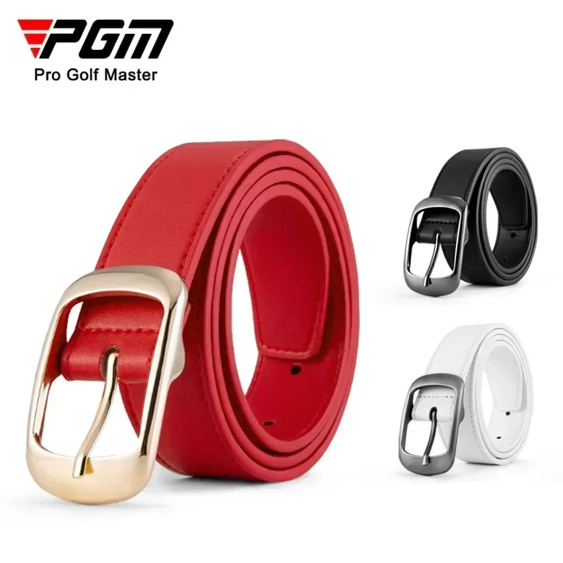 PGM Women's Golf Belt Korean Style All Match Belt Buckle 3 Colors Black Red White Microfiber Sports PD017