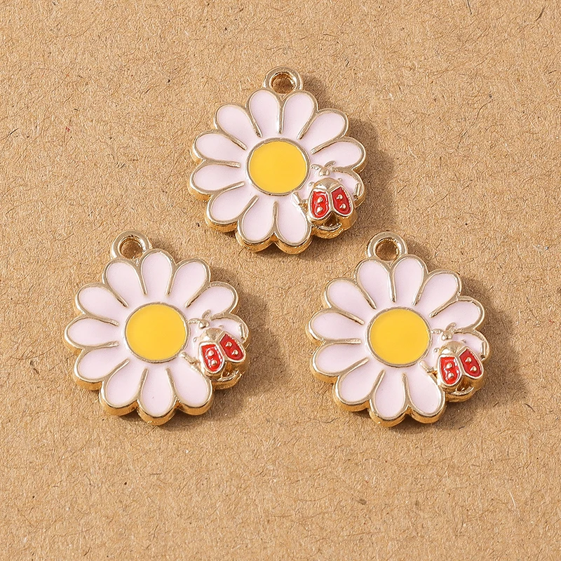 10 stücke niedlichen Emaille Rose Blume Charme Anhänger für Halskette Ohrringe DIY Armband handgemachte Schmuck Zubehör liefert – Detail 11