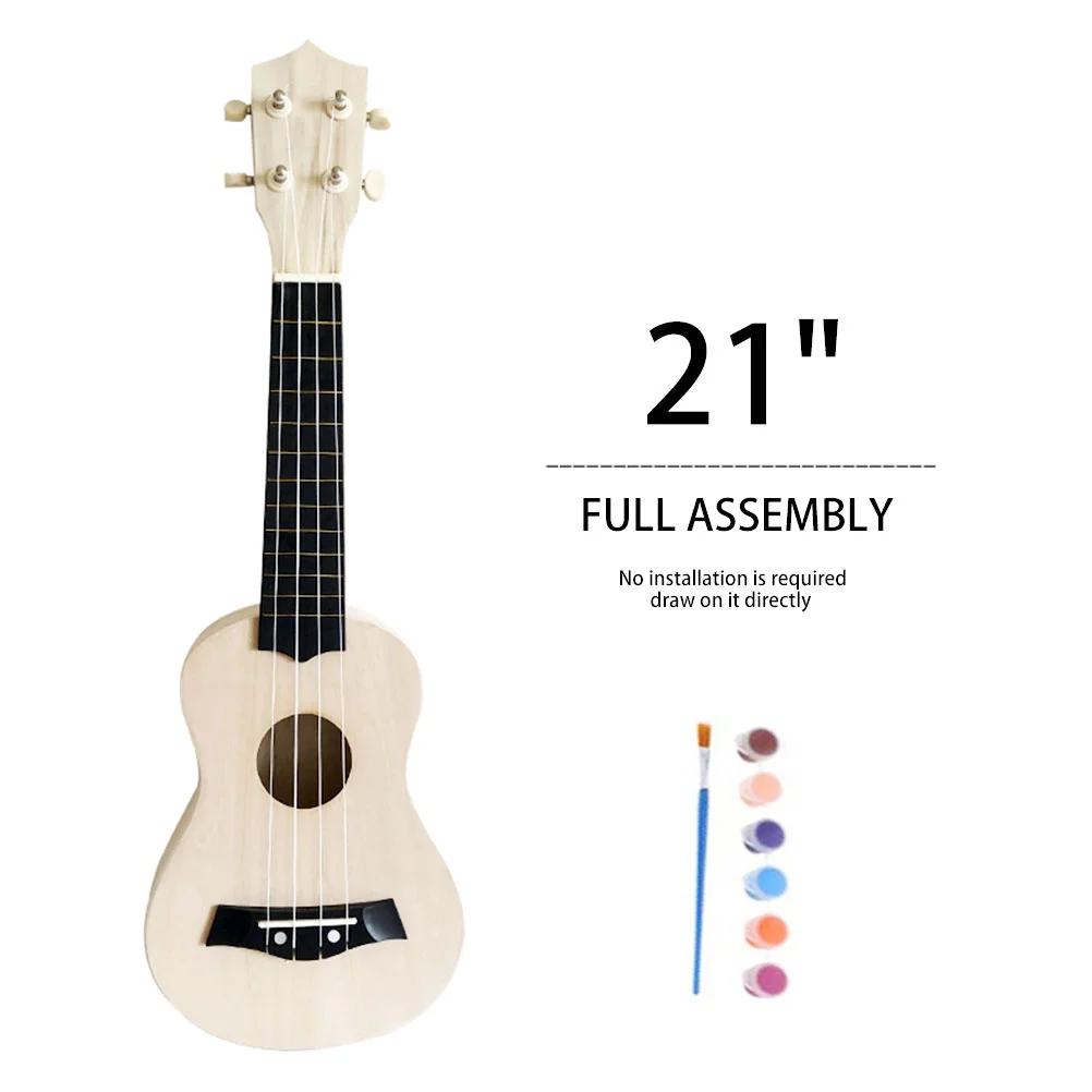 1 Set DIY Ukulele Material Kit Handmade DIY Ukulele Assembling Kit Creative Color Painting Musical Instrument Ukeleles ukulele set