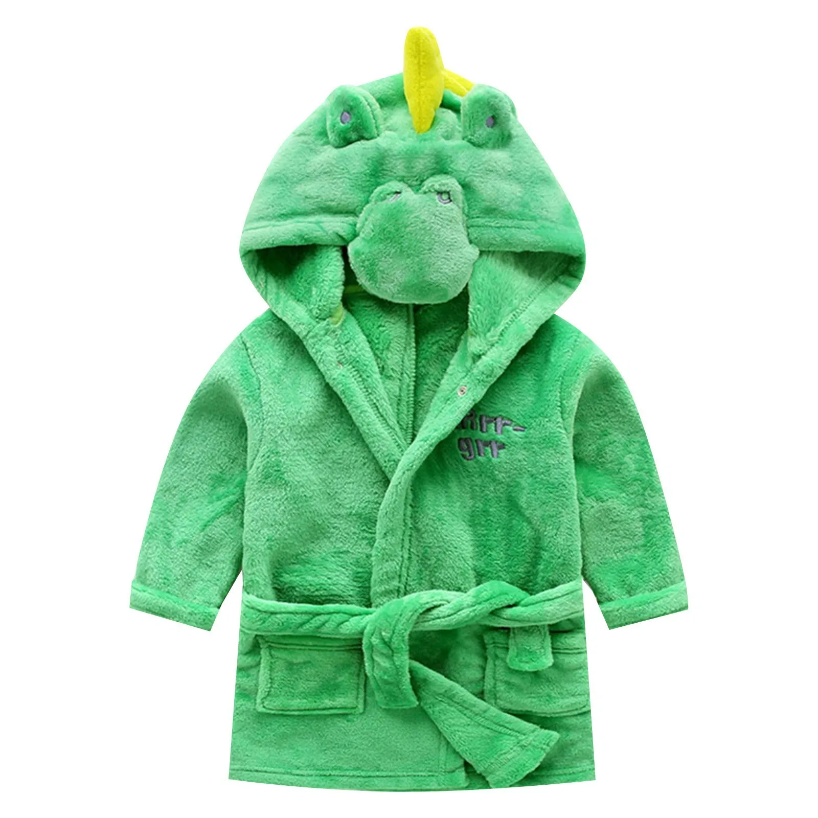Toddler Boys And Girls Animal Cartoon Pattern Long Sleeved Buttonless Bathrobe Home Pajamas 18 Month Boy T3 Boys Winter Clothes