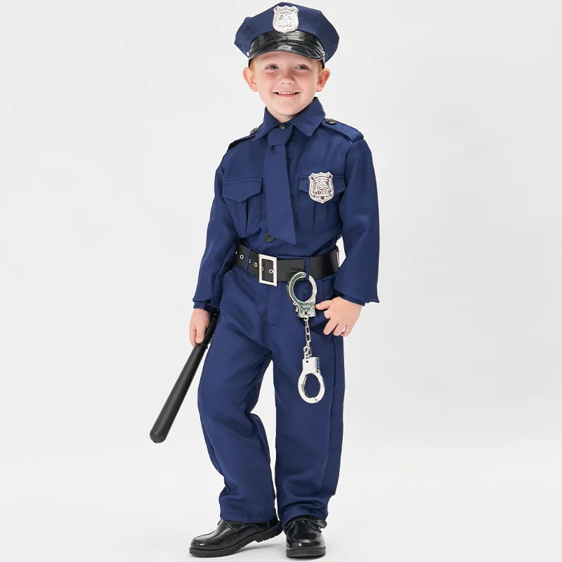 

Halloween Purim Boys Cop Uniform Police Cosplay Costume Police officer Birthday Gift Costume Child Carnival Party Fancy Dress