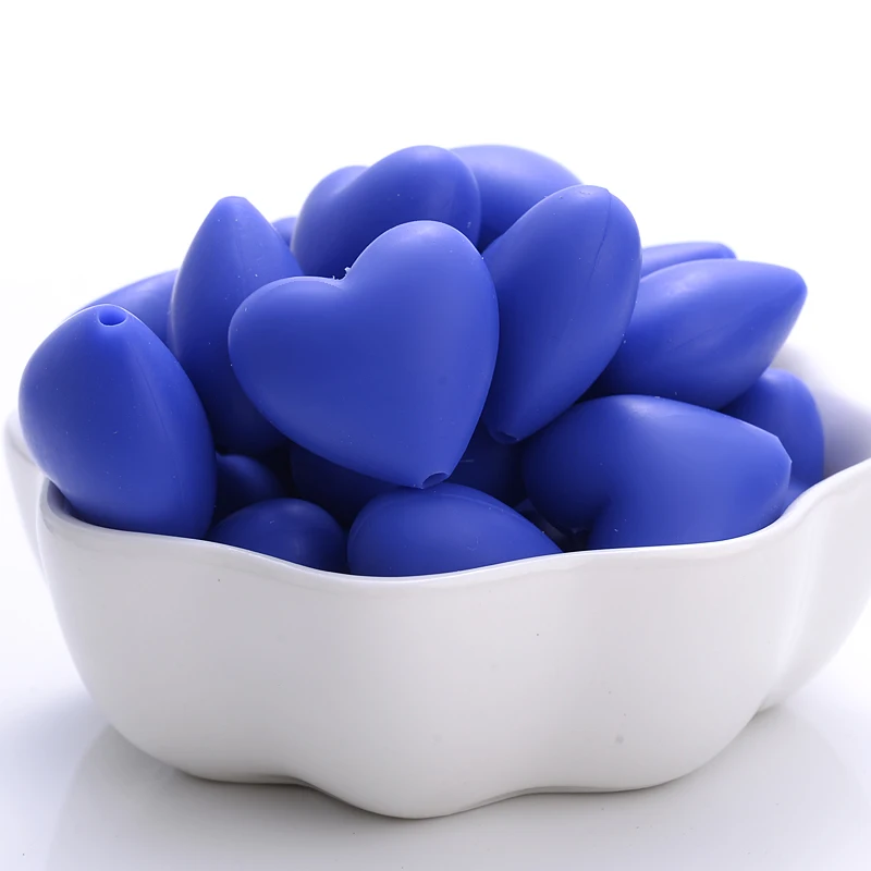 10-Pack Eco-Friendly Peach Heart Silicone Beads for DIY Teething Accessories