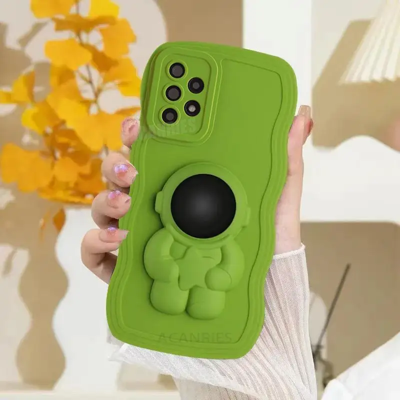 thumbnail image 1 of A 53 52 23 Astronaut Holder Wavy Silicone Case For Samsung Galaxy A52 A53 A33 A23 A13 A73 A72 A32 4g 5g Stand Cover A54 A34 A14, 1 of 5