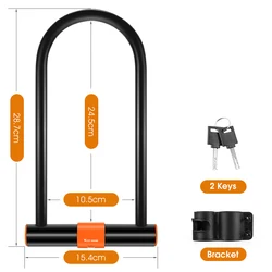 Heavy-Duty Anti-Theft Carbon Steel Bike Lock (073 U Lock)