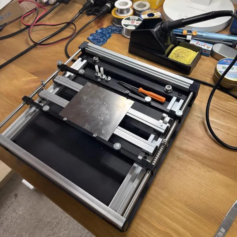 100x100MM Manual Small Screen Printing Station SMT PCB Steel Mesh Solder Paste Printing Table
