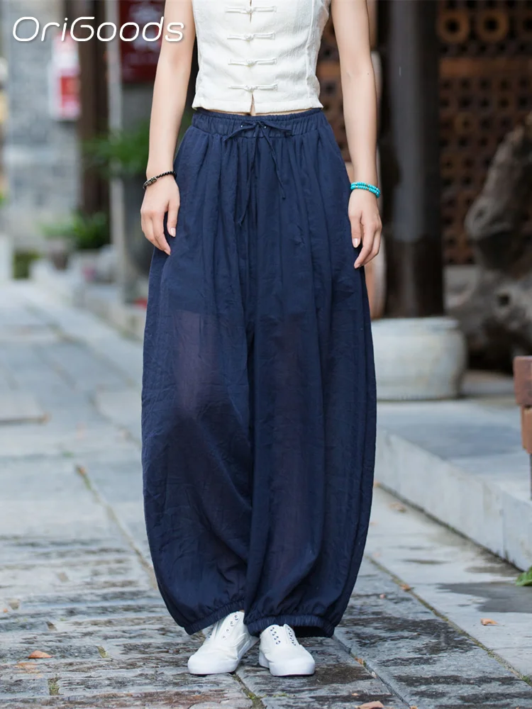 【新品タグ付き】2025SS water linen wide pants Amazon.com: Women's Summer Cotton Linen Pants Drawstring