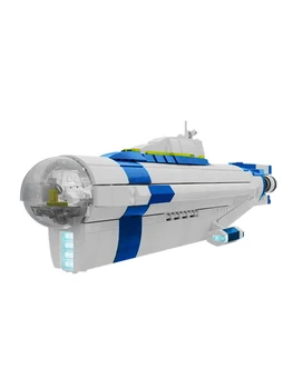 Глубоководная подводная лодка MOC, строительный блок, модель Subnautica, подводная лодка, морские корабли, кирпич, детская игрушка в подарок