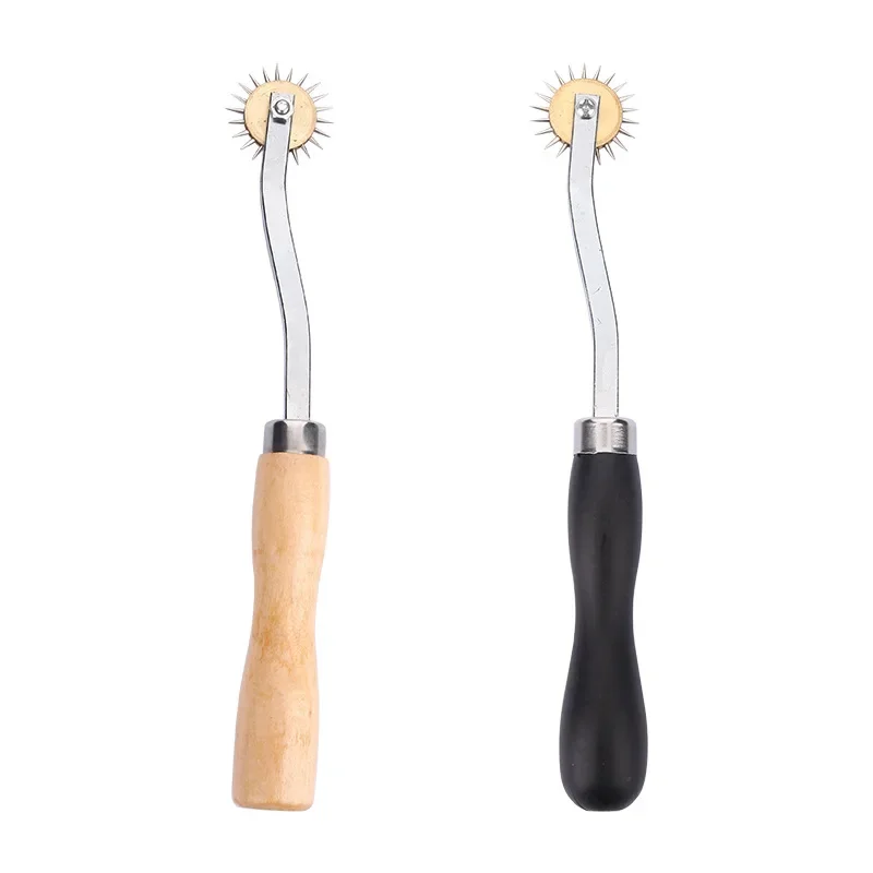 Leather Tool DIY All Steel Tooth Type Scribing Wheel Tracing Line Press Roller Wooden Handle Wire Pressing Wheel