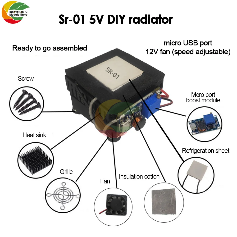 SR-01 fai da te cellulare radiatore dispositivo di raffreddamento semiconduttore foglio di refrigerazione muto Tablet raffreddamento artefatto 5V40*40 parti del radiatore - immagine 4