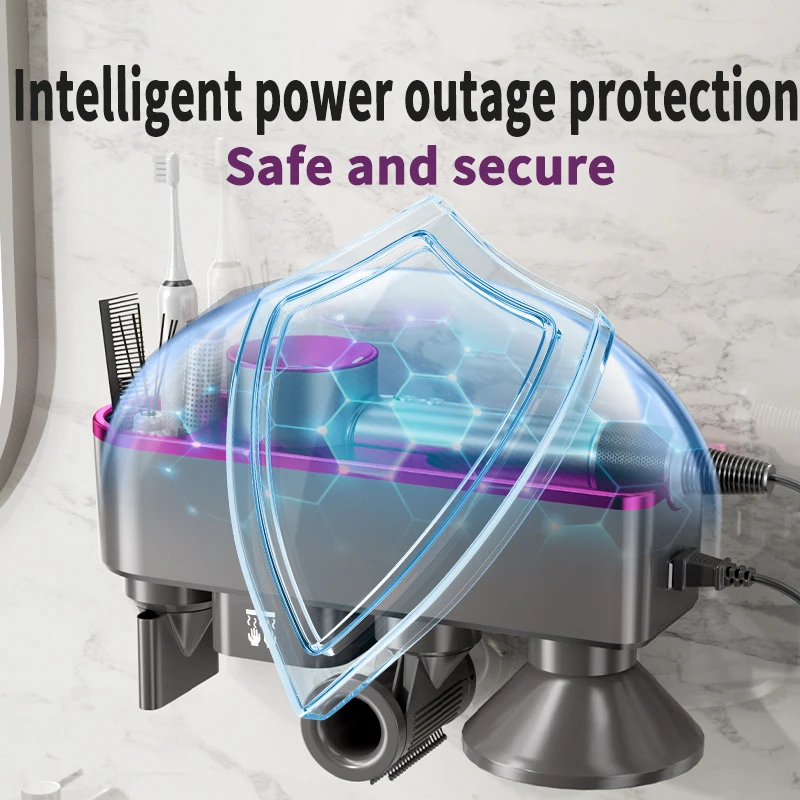 Hair Dryer Holder, Blow Dryer Hanger Wall Mount Compatible for Dyson Supersonic and XIAOMI, H501, Automalic Hand Drying 6