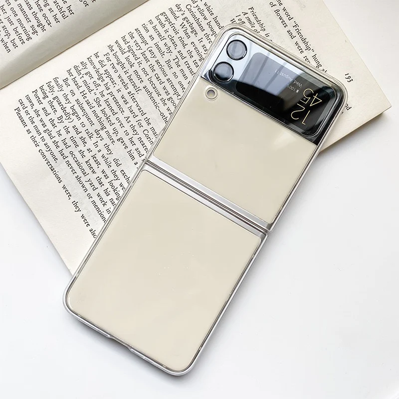 Transparent Hard Folding Back Cover - Clear Bumper Shell for Samsung Galaxy Z Flip Series