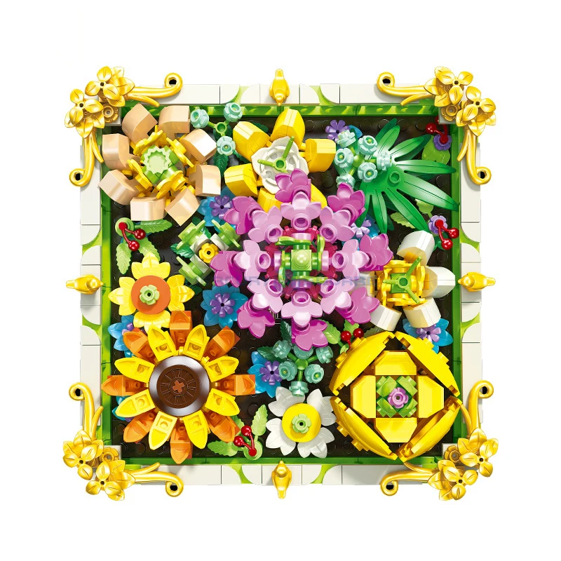 3DEternalFlowerBuildingBlocksMOCJJ9027IdeasArtisticPhotoFrame