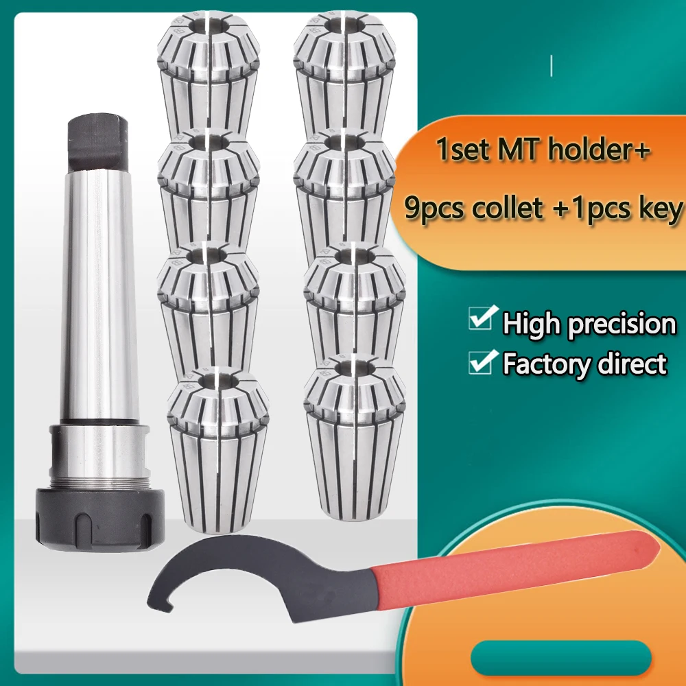 1Set Mt2 Mt3 Mt4 Morse Tapper Chuck Er25 Collet Set Con Chiave Morse Holder Cone Per Utensile Per Tornio Di Fresatura Cnc