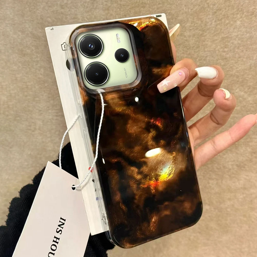Elegant Black Brown Tortoiseshell Amber Phone Case Cover