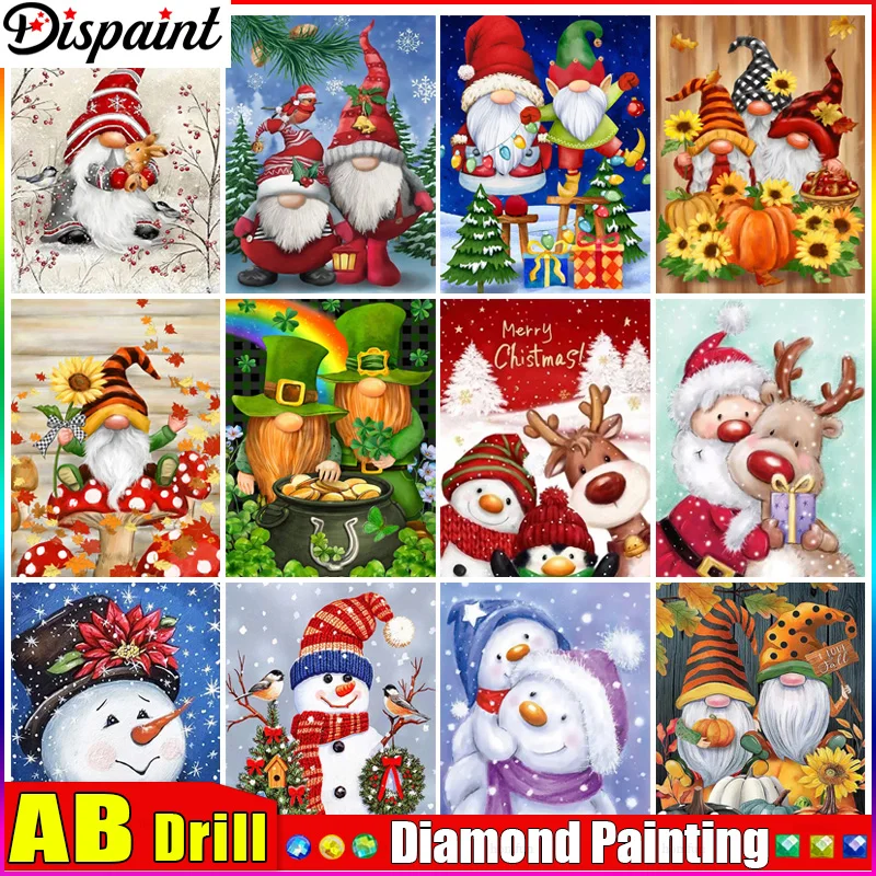 

Картина квадратная/круглая Алмазная 5D «Дед Мороз, снеговик, олень»